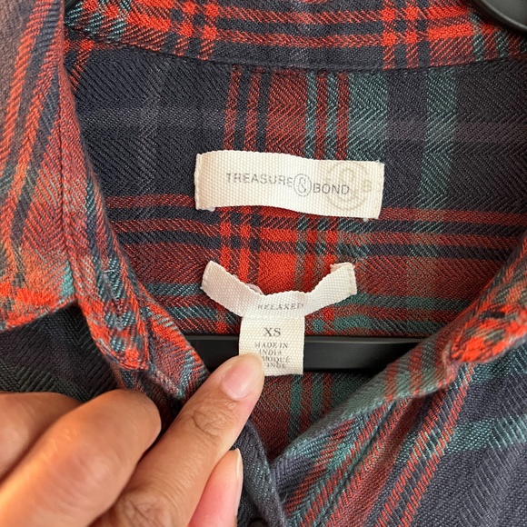Treasure and Bond plaid button down - Picture 2 of 5